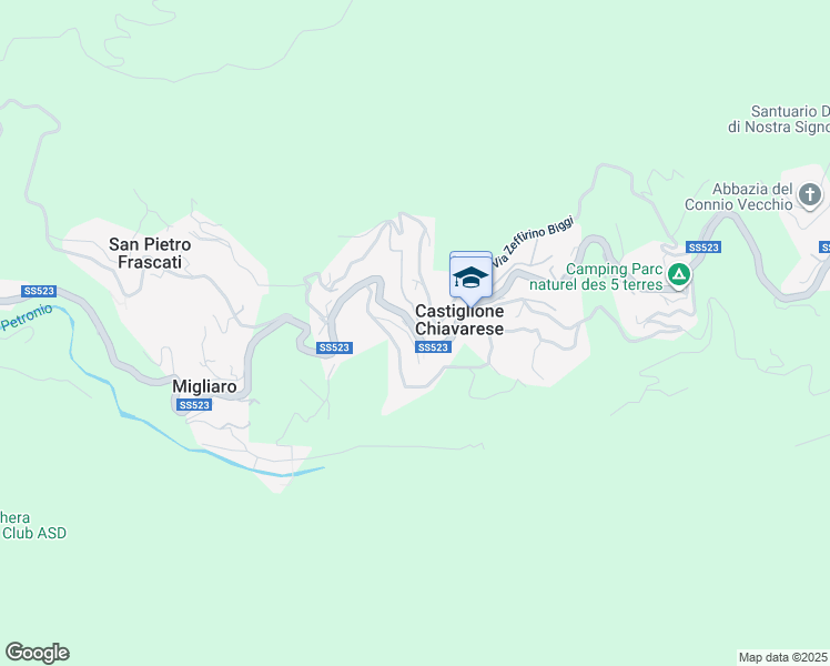 map of restaurants, bars, coffee shops, grocery stores, and more near 57B Via Antonio Canzio in Castiglione Chiavarese
