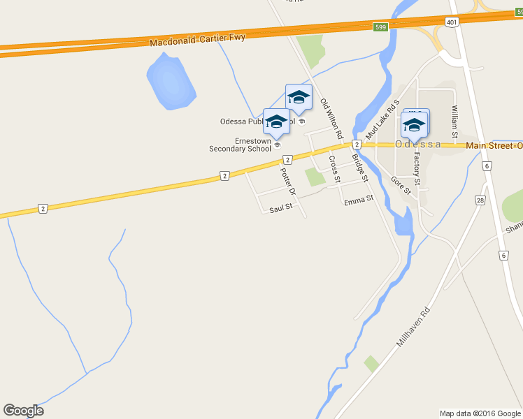 map of restaurants, bars, coffee shops, grocery stores, and more near 29 Creighton Drive in Odessa