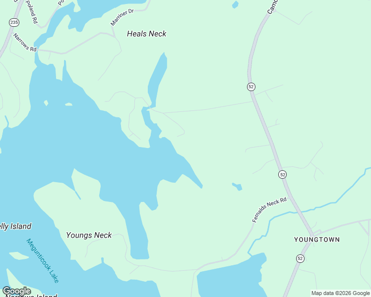 map of restaurants, bars, coffee shops, grocery stores, and more near 17 Calderwood Lane in Lincolnville