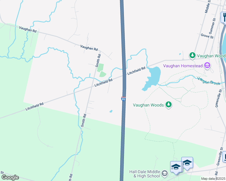 map of restaurants, bars, coffee shops, grocery stores, and more near 18 Hope Drive in Hallowell