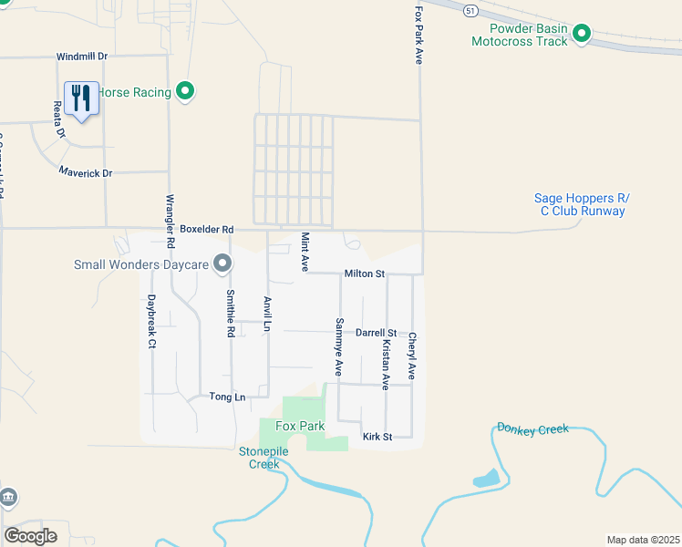map of restaurants, bars, coffee shops, grocery stores, and more near 4705 Milton Street in Gillette