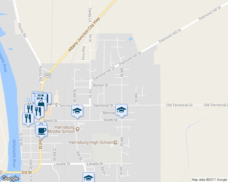 map of restaurants, bars, coffee shops, grocery stores, and more near 866 Burton Street in Harrisburg