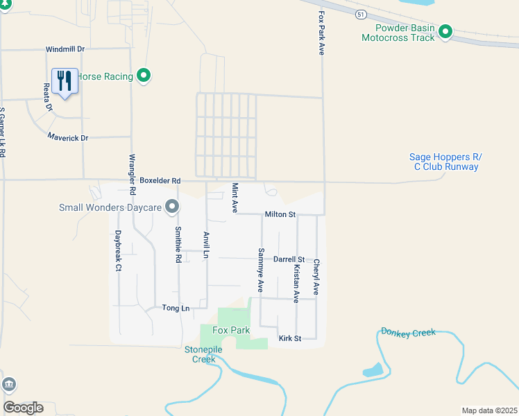 map of restaurants, bars, coffee shops, grocery stores, and more near 4613-4705 Milton Street in Gillette