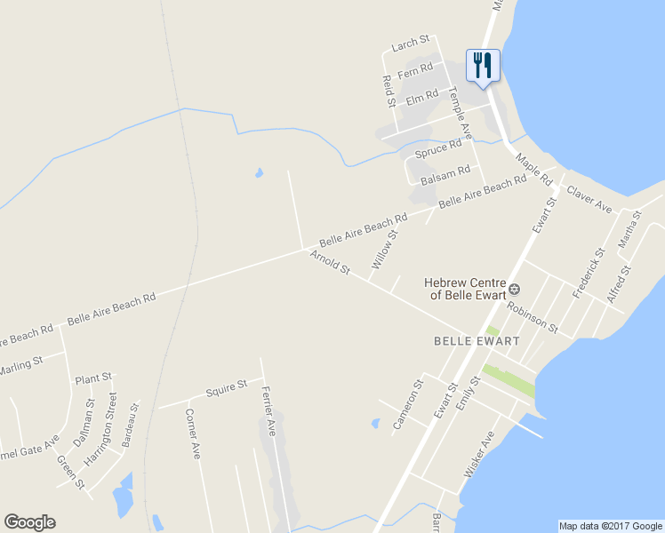 map of restaurants, bars, coffee shops, grocery stores, and more near 1178 Arnold Street in Innisfil