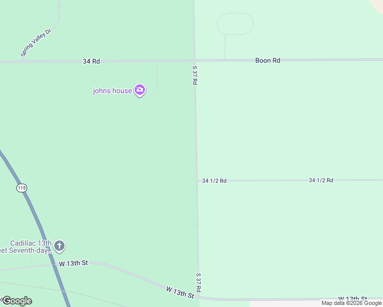 map of restaurants, bars, coffee shops, grocery stores, and more near 4000-4324 South 37 Road in Cadillac