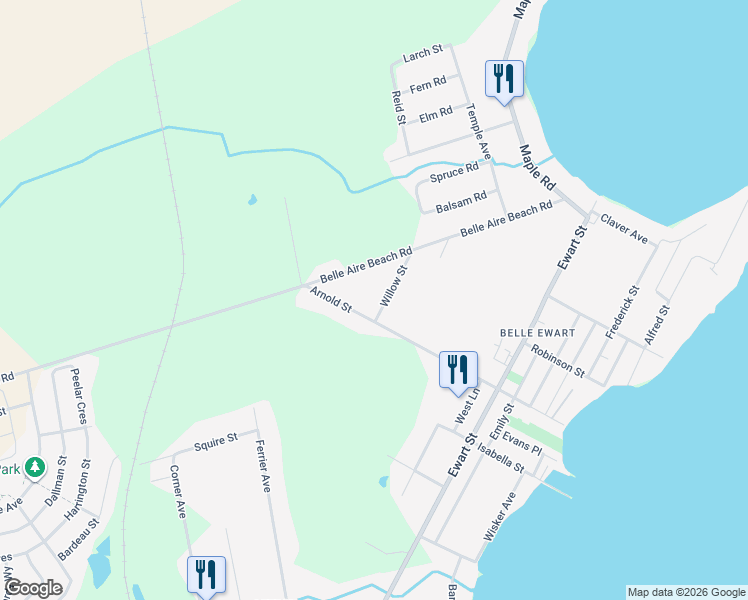 map of restaurants, bars, coffee shops, grocery stores, and more near 944 Willow Street in Innisfil