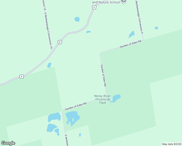 map of restaurants, bars, coffee shops, grocery stores, and more near 3758 Garden of Eden Road in Creemore