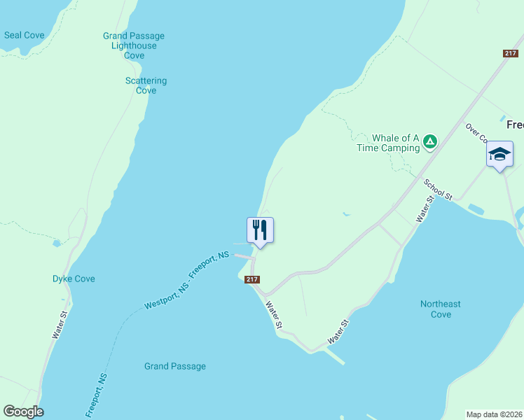 map of restaurants, bars, coffee shops, grocery stores, and more near Cowledge Road in Freeport