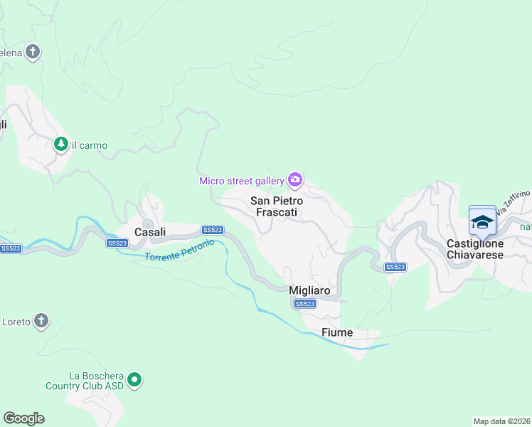 map of restaurants, bars, coffee shops, grocery stores, and more near 1 Via Carozzo in San Pietro Frascati