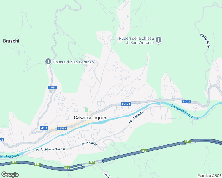 map of restaurants, bars, coffee shops, grocery stores, and more near 23 Via S. Giovanni in Casarza Ligure