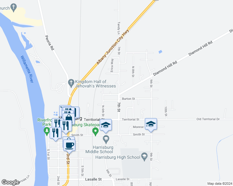 map of restaurants, bars, coffee shops, grocery stores, and more near 542 Dempsey Court in Harrisburg