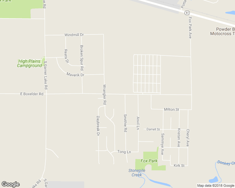 map of restaurants, bars, coffee shops, grocery stores, and more near 4239 Boxelder Road in Gillette