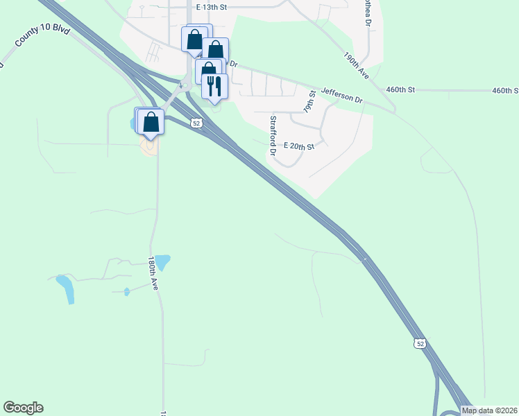 map of restaurants, bars, coffee shops, grocery stores, and more near 46523 U.S. 52 in Zumbrota