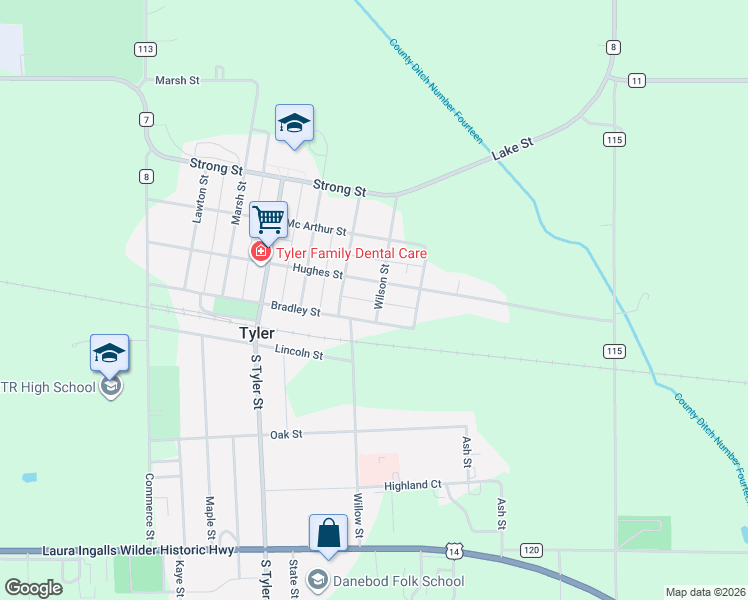 map of restaurants, bars, coffee shops, grocery stores, and more near in Tyler