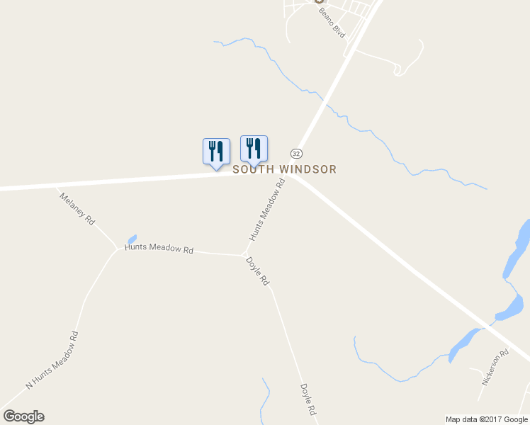 map of restaurants, bars, coffee shops, grocery stores, and more near 458 Hunts Meadow Road in Windsor