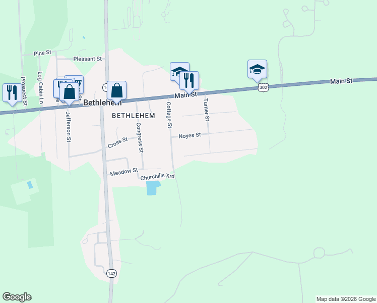 map of restaurants, bars, coffee shops, grocery stores, and more near 12 James Street Extension in Bethlehem
