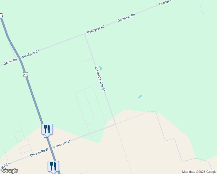 map of restaurants, bars, coffee shops, grocery stores, and more near 195A Kimmetts Side Road in Napanee