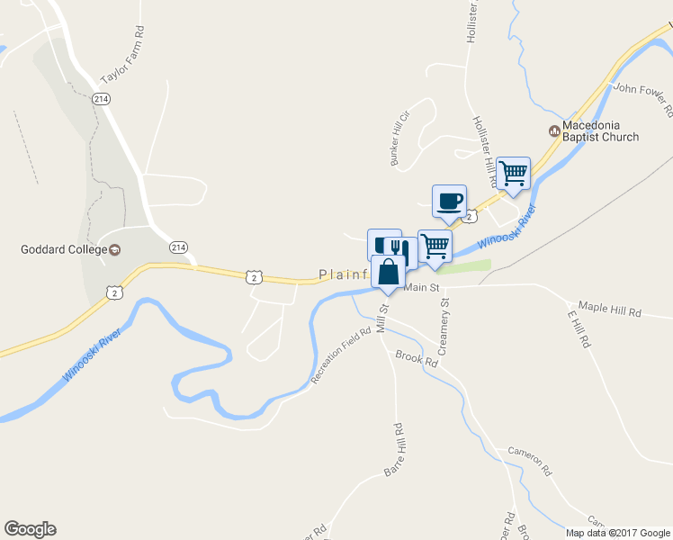 map of restaurants, bars, coffee shops, grocery stores, and more near 88 High Street in Plainfield