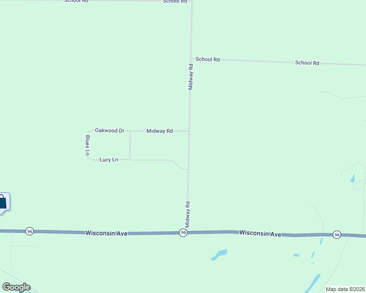 map of restaurants, bars, coffee shops, grocery stores, and more near N1045 Midway Rd in Hortonville