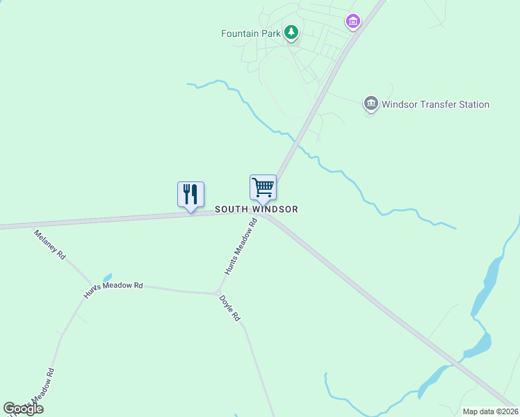 map of restaurants, bars, coffee shops, grocery stores, and more near 366 Ridge Road in Windsor