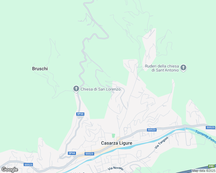 map of restaurants, bars, coffee shops, grocery stores, and more near 20 Via Olivella Caminata in Città Metropolitana di Genova