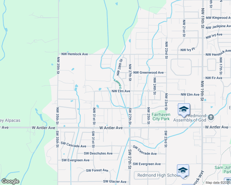 map of restaurants, bars, coffee shops, grocery stores, and more near 495 Northwest 28th Street in Redmond