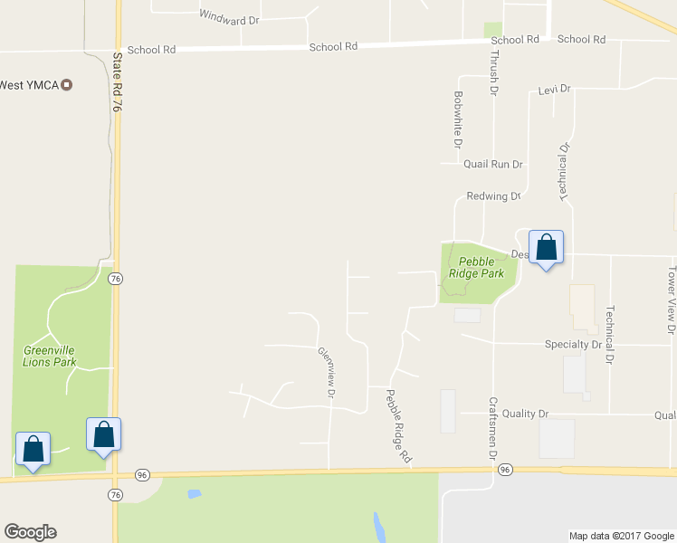 map of restaurants, bars, coffee shops, grocery stores, and more near N1093 Summer Breeze Lane in Greenville