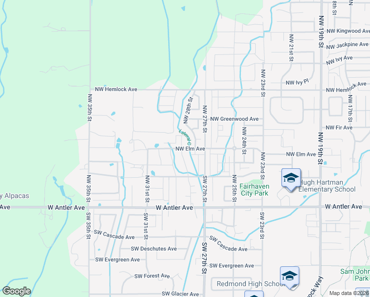 map of restaurants, bars, coffee shops, grocery stores, and more near 2865 Northwest Elm Avenue in Redmond