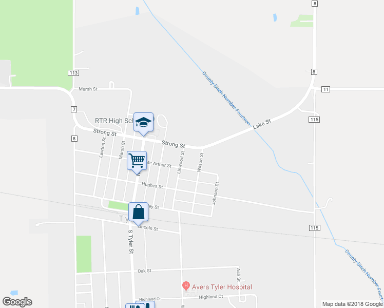 map of restaurants, bars, coffee shops, grocery stores, and more near 310 Linwood Street in Tyler