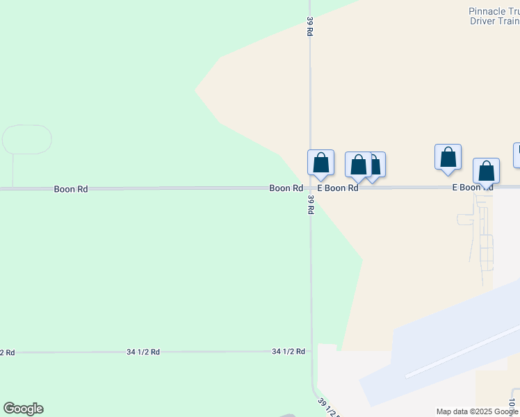 map of restaurants, bars, coffee shops, grocery stores, and more near 6576 34 Road in Cadillac