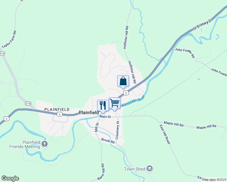 map of restaurants, bars, coffee shops, grocery stores, and more near 81 Hillside Dr in Plainfield