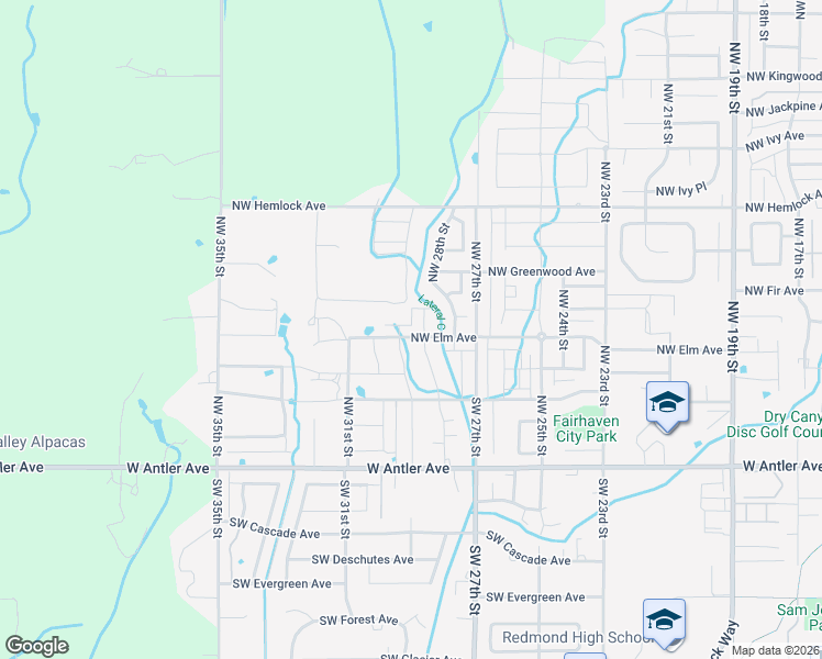 map of restaurants, bars, coffee shops, grocery stores, and more near 2873 Northwest Elm Avenue in Redmond