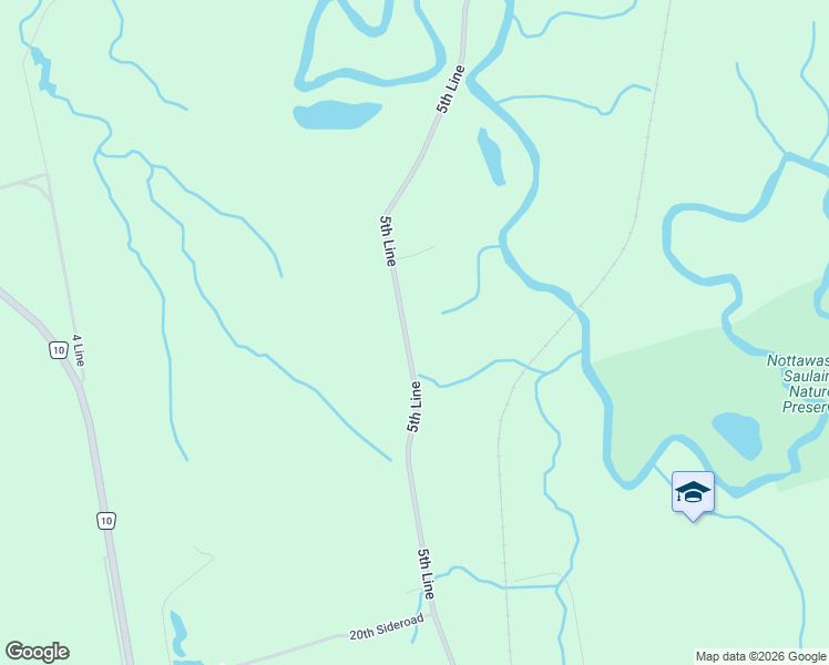 map of restaurants, bars, coffee shops, grocery stores, and more near 7801 5th Line in Essa