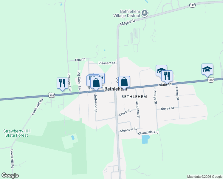 map of restaurants, bars, coffee shops, grocery stores, and more near in Bethlehem