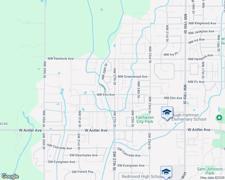 map of restaurants, bars, coffee shops, grocery stores, and more near 540 Northwest 28th Street in Redmond