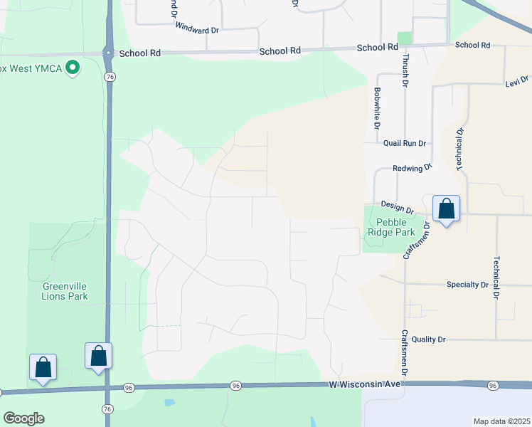map of restaurants, bars, coffee shops, grocery stores, and more near N1093 Summer Breeze Lane in Greenville