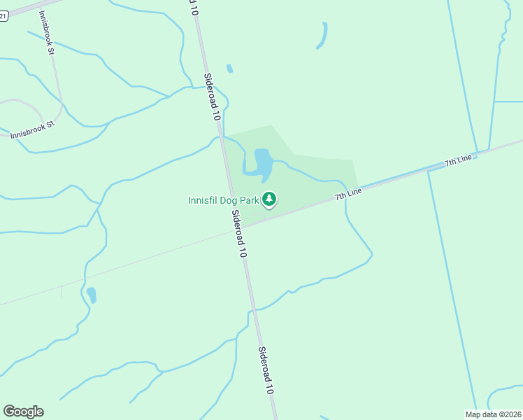 map of restaurants, bars, coffee shops, grocery stores, and more near 2870 7th Line in Innisfil
