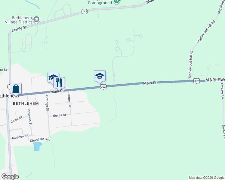 map of restaurants, bars, coffee shops, grocery stores, and more near 38 Hedgerose Lane in Bethlehem
