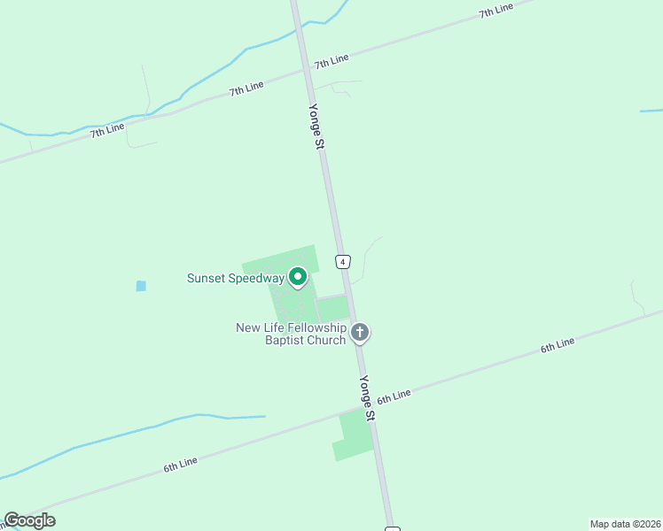 map of restaurants, bars, coffee shops, grocery stores, and more near 6950 Yonge Street in Innisfil