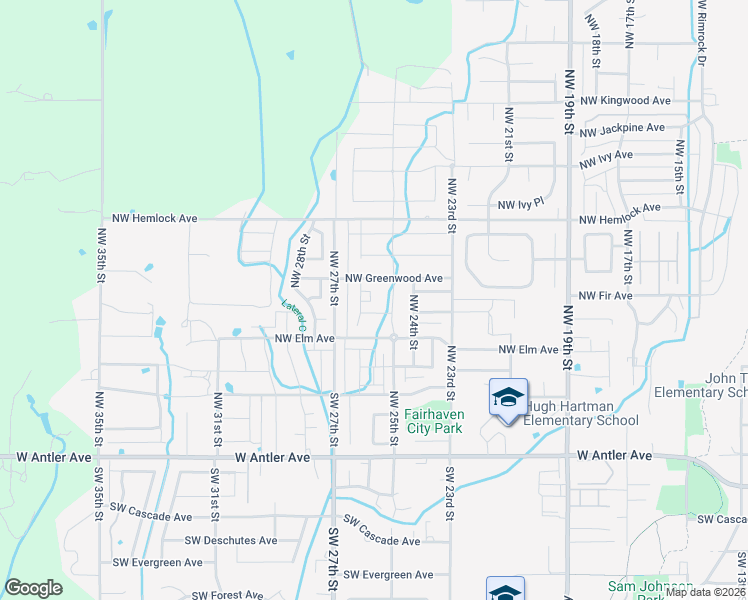 map of restaurants, bars, coffee shops, grocery stores, and more near 647 Northwest 25th Street in Redmond