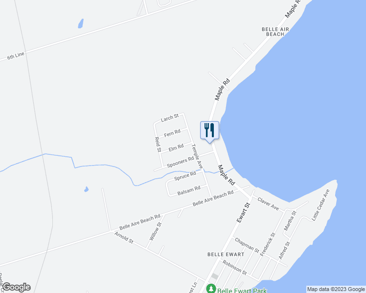 map of restaurants, bars, coffee shops, grocery stores, and more near 1053 Elm Road in Innisfil