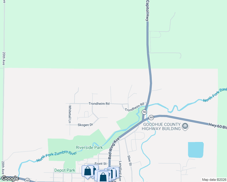 map of restaurants, bars, coffee shops, grocery stores, and more near 109 Anglewood Dr in Kenyon
