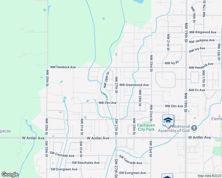 map of restaurants, bars, coffee shops, grocery stores, and more near 643 Northwest Greenwood Loop in Redmond