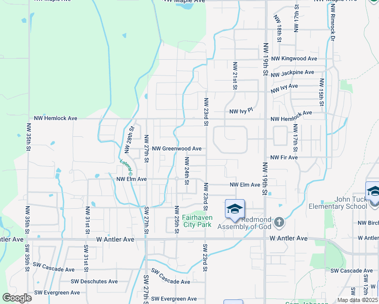 map of restaurants, bars, coffee shops, grocery stores, and more near 2383 Northwest Fir Avenue in Redmond