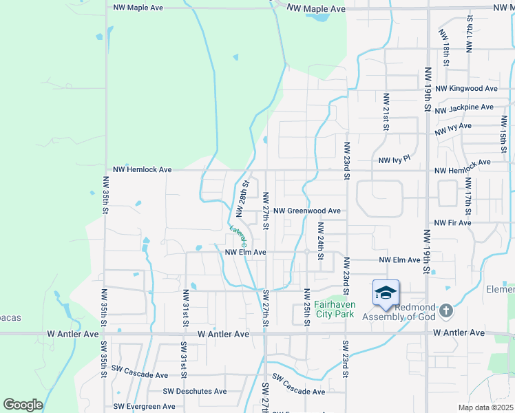 map of restaurants, bars, coffee shops, grocery stores, and more near 643 Northwest Greenwood Loop in Redmond