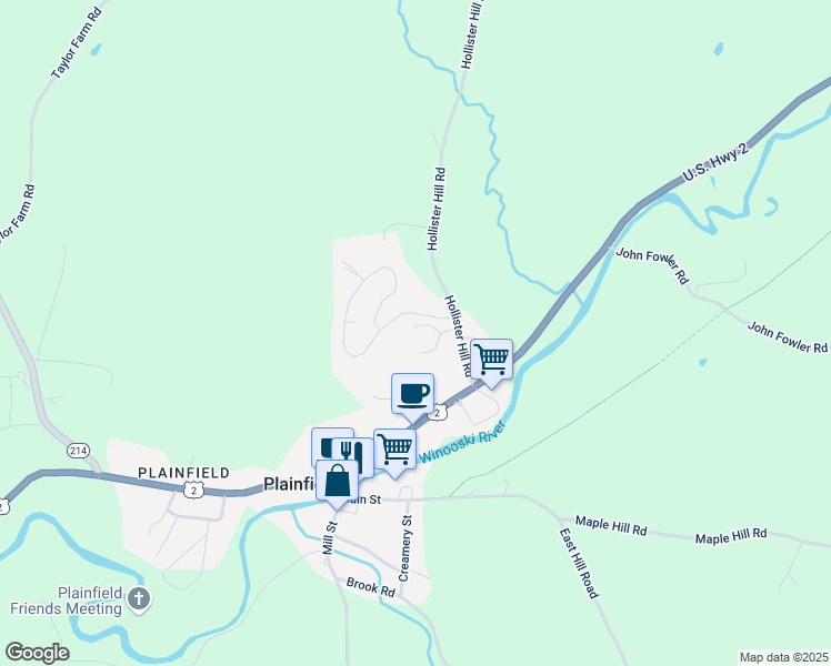 map of restaurants, bars, coffee shops, grocery stores, and more near 42 Austin Road in Plainfield