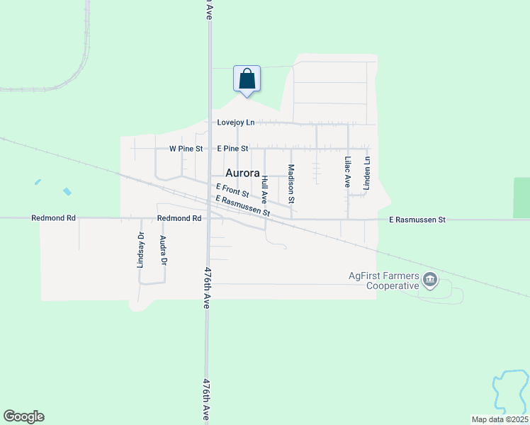 map of restaurants, bars, coffee shops, grocery stores, and more near 298 E Rasmussen St in Aurora