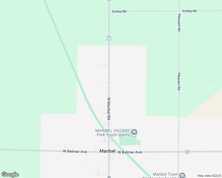 map of restaurants, bars, coffee shops, grocery stores, and more near 15317 North Maribel Road in Maribel