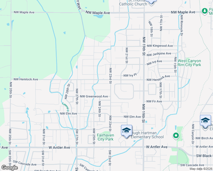 map of restaurants, bars, coffee shops, grocery stores, and more near 2396 Northwest Hazelwood Avenue in Redmond