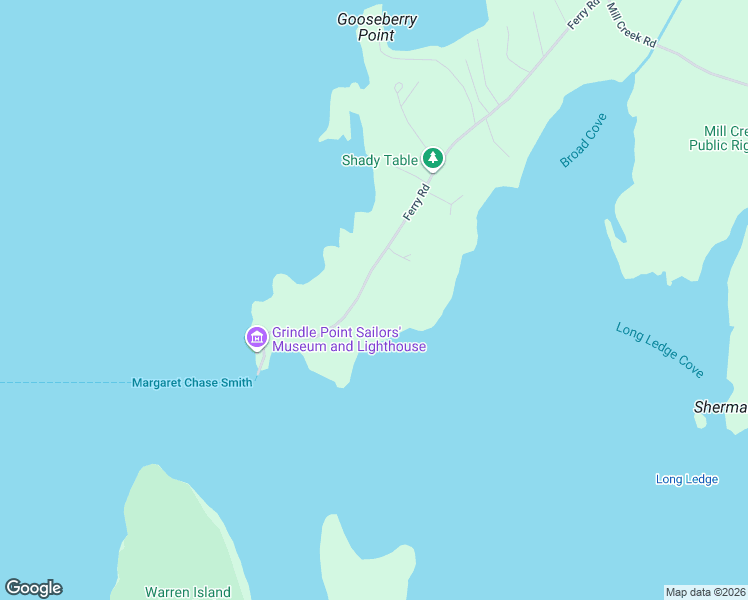 map of restaurants, bars, coffee shops, grocery stores, and more near 540 Ferry Road in Islesboro